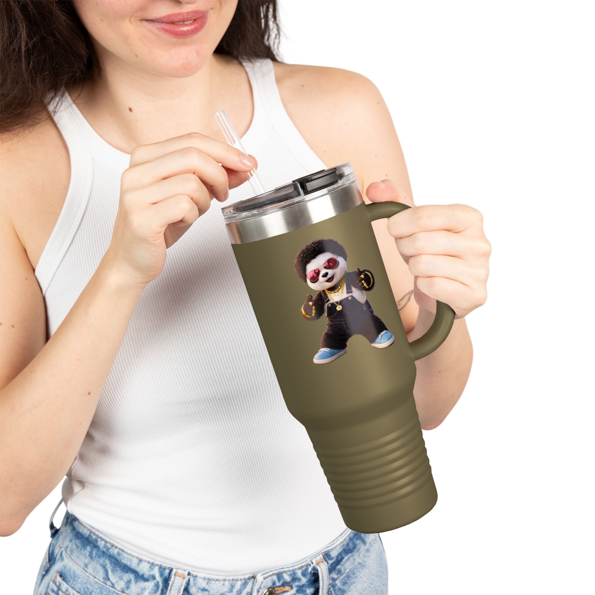 Pandín Funny Quote 40oz Travel Mug | Insulated Tumbler, Spill‑Resistant